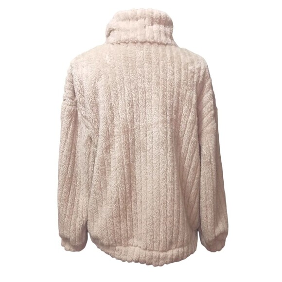 NEW Noracora Women's Sz XXL Beige Plush Teddy Ribbed Sherpa Full Zip Jacket NWT - Picture 3 of 5